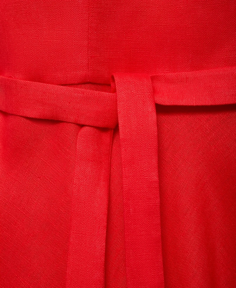 Mango Women's Bow Linen-Blend Dress