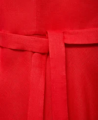 Mango Women's Bow Linen-Blend Dress