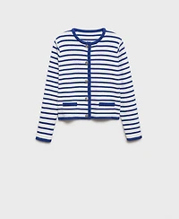 Mango Women's Stripped Knit Cardigan Sweater