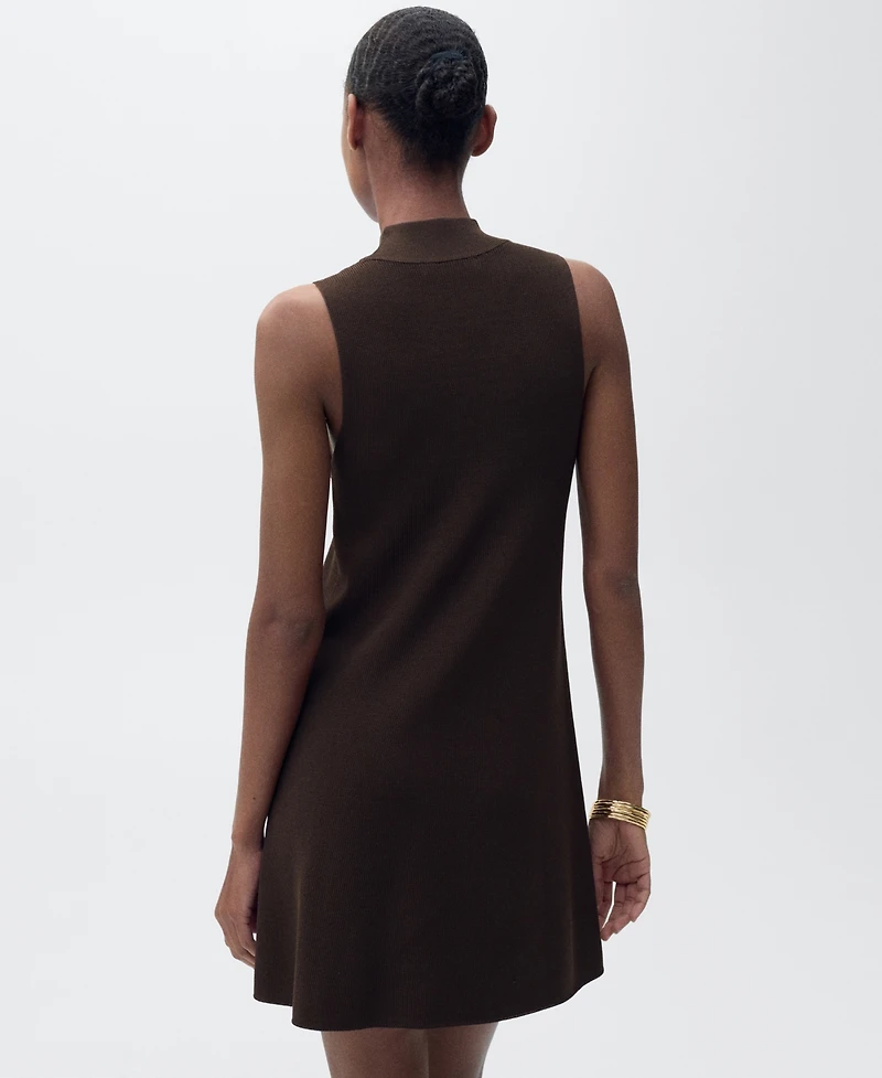 Mango Women's Perkins-Neck Knitted Dress
