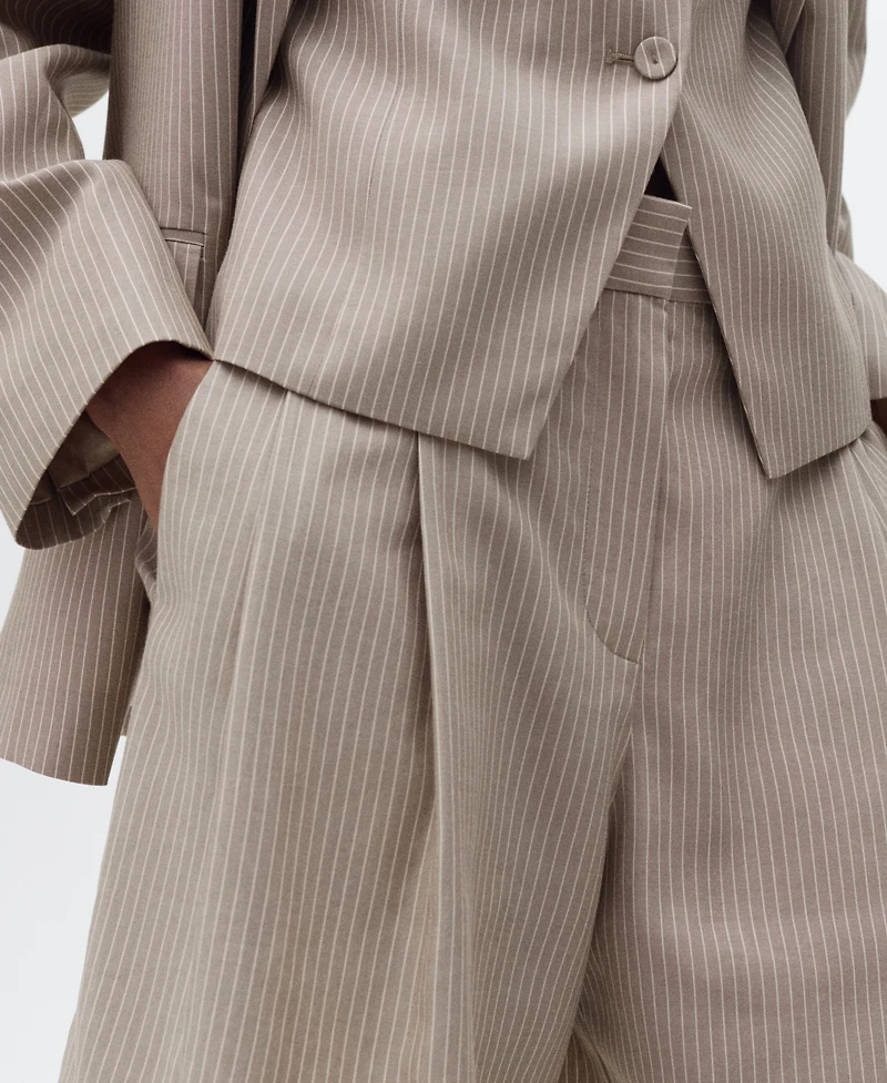 Mango Women's Striped Suit Bermuda Shorts