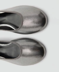Mango Women's Metallic Ballet Flats