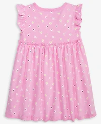 First Impressions Baby Girls Simple Floral-Print Flutter-Sleeve Dress, Exclusively at Macy's