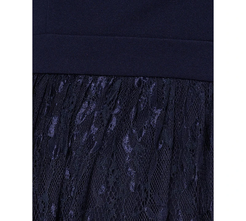 Adrianna Women's Crepe and Lace Midi Dress