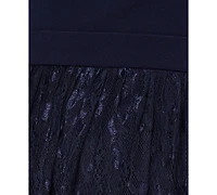 Adrianna Women's Crepe and Lace Midi Dress
