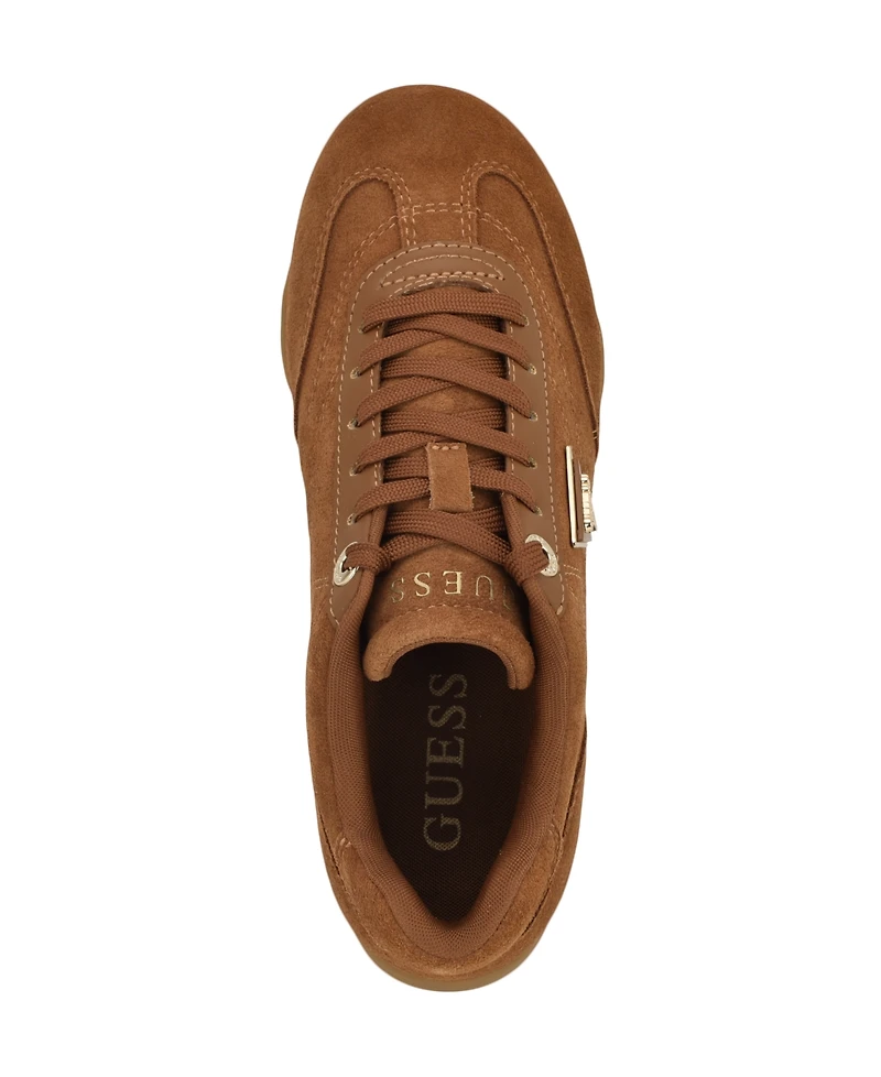 Guess Women's Gabiey Low Profile Suede Lace-Up Sneakers