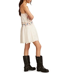 Lucky Brand Women's Cotton Embroidered Strappy Minidress