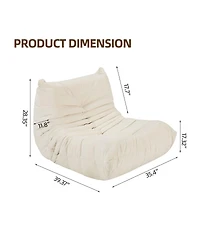 Floor Bean Bag Chair for Adults with Memory Foam Support Armless Lounger Sofa for Home Office Apartment or Gaming Room-The Pop Home