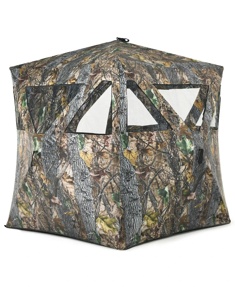 3 Person Portable Pop-Up Ground Hunting Blind with Tie-downs
