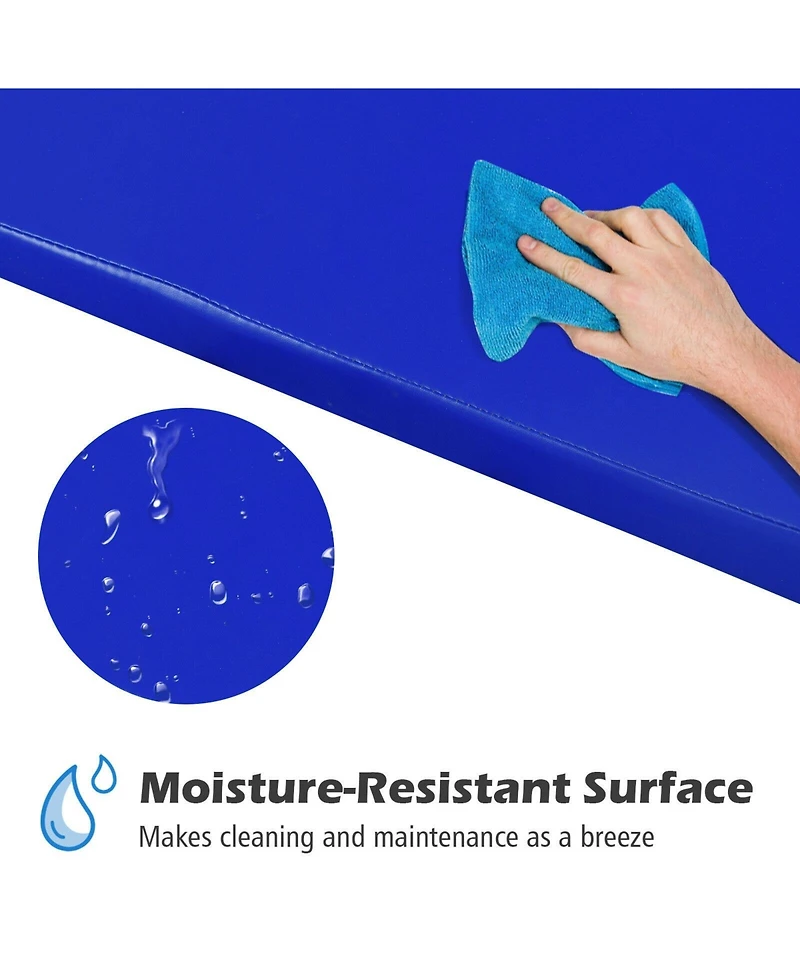 Gymnastics Pu Mat Thick Folding Panel Gym Fitness Exercise-Navy