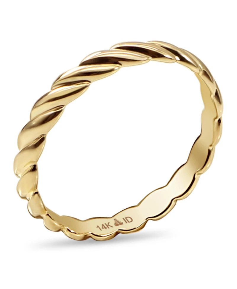 Devata Twisted Rope Ring in 14K Gold