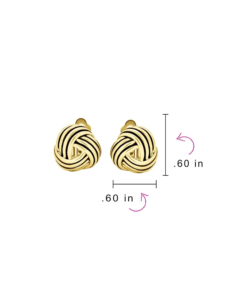 Bling Jewelry Set of 2 Rope Cable Twist Knot Clip-On Earrings Oxidized Silver Gold Plated
