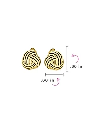 Bling Jewelry Set of 2 Rope Cable Twist Knot Clip-On Earrings Oxidized Silver Gold Plated