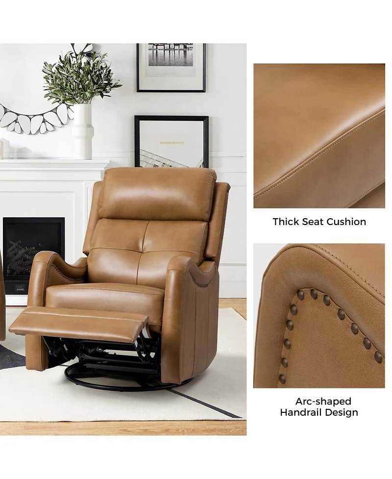 Susana Genuine Leather Swivel Rocker Recliner