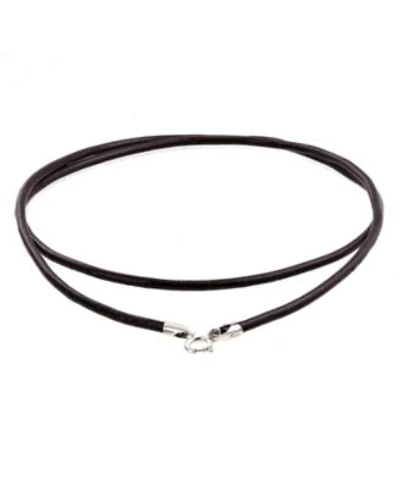 Bling Jewelry Smooth Brown Black Leather Cord Necklace .925 Sterling Silver Clasp