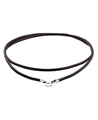 Bling Jewelry Smooth Brown Black Leather Cord Necklace .925 Sterling Silver Clasp