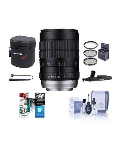 Venus Laowa 60mm f/2.8 2X Ultra Macro Lens for Sony E, Bundle with ProOptic 62mm Filter Kit, Cleaning Kit, Software Kit, Lens Cap Tether, Lens Cleaner