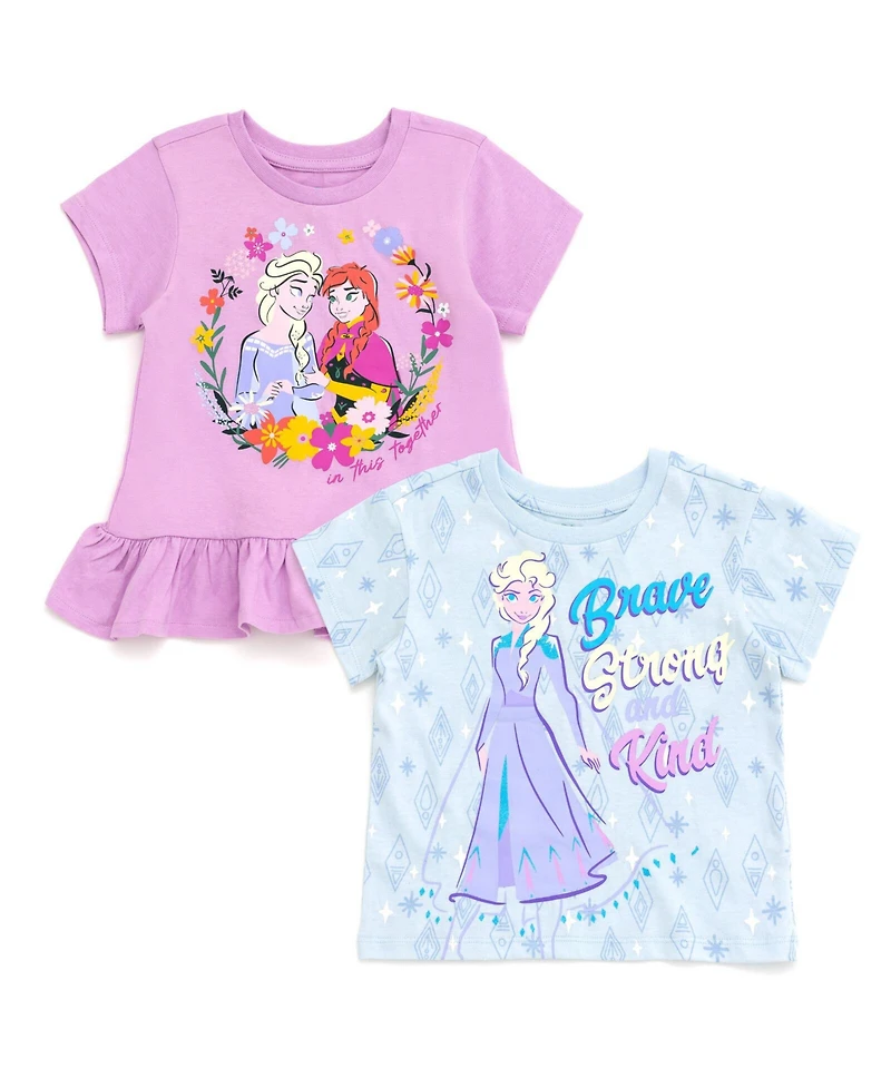 Frozen Girls Disney Cars Lion King Super Kitties Winnie the Pooh 2 Pack T-Shirts
