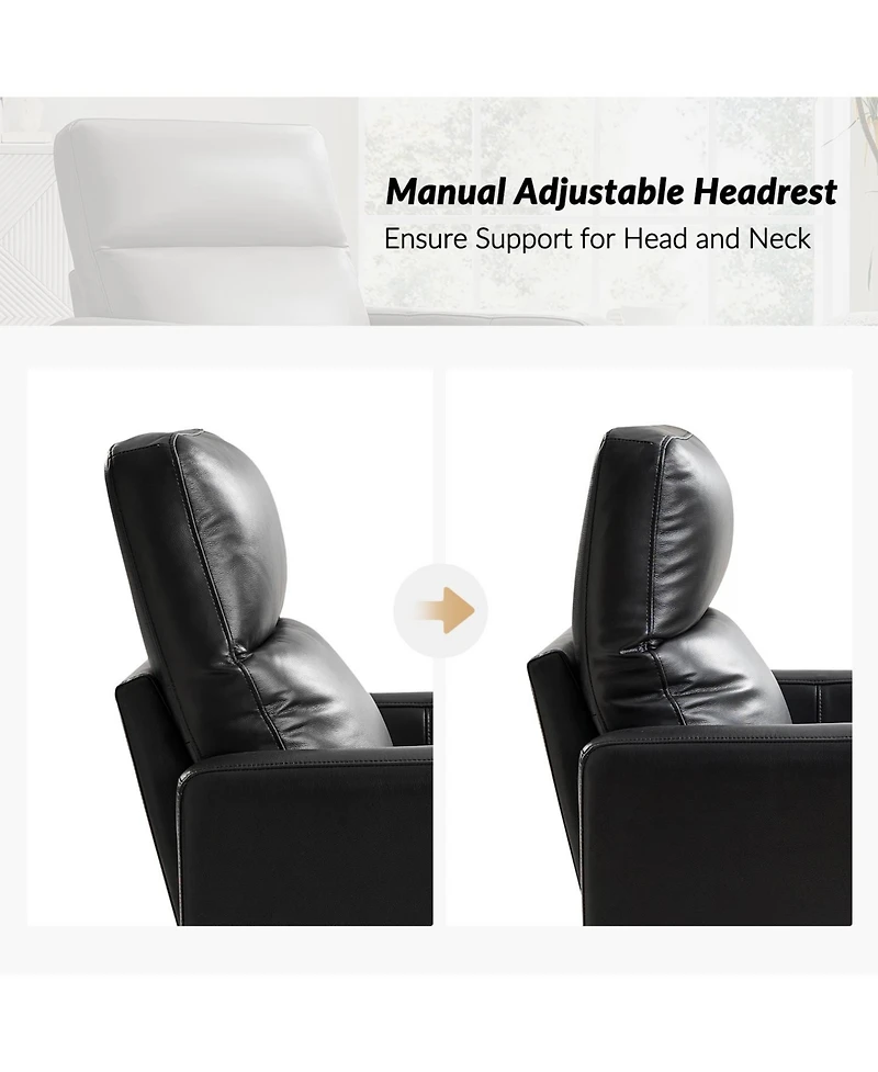 Josefa Genuine Leather Upholstered Swivel Rocker Recliner
