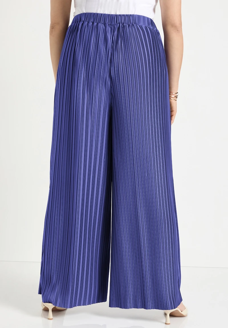 June + Vie Women's Plisse High-Rise Pants