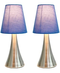 Creekwood Home 11.42" Metal Chic and Contemporary Duo Mini Touch Table Lamp Set