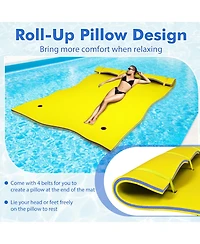 9' x 6' 3 Layer Floating Water Pad Foam Mat -Yellow