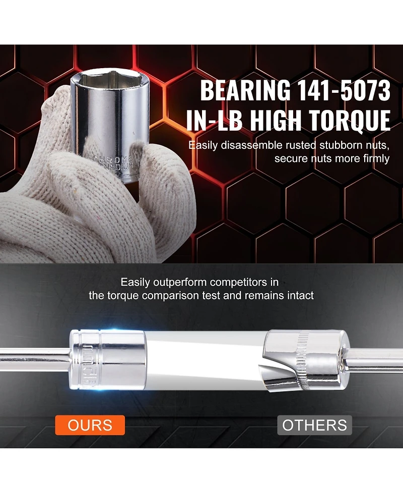 Mechanics Tool Set And Socket Set, Drive Deep And Standard Sockets, 205 Pcs Sae And Metric Mechanic Tool Kit With Bits, Combination Wrench, Hex Wrench