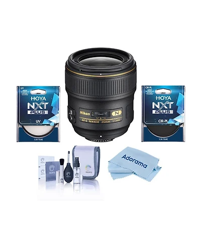 Nikon 35mm f/1.4G Af-s Nikkor Lens, Bundle with Hoya 67mm Uv+Cpl Filter Kit, Cleaning Kit, Cleaning Cloth