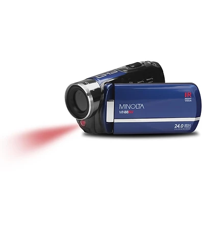 Minolta MN88NV Full Hd 24MP 3" Touchscreen Night Vision Camcorder, Blue