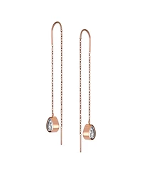 Bling Jewelry Set of 2 Geometric Minimalist Dangle Chandelier Earrings with Cz Teardrop Rose Gold Plated