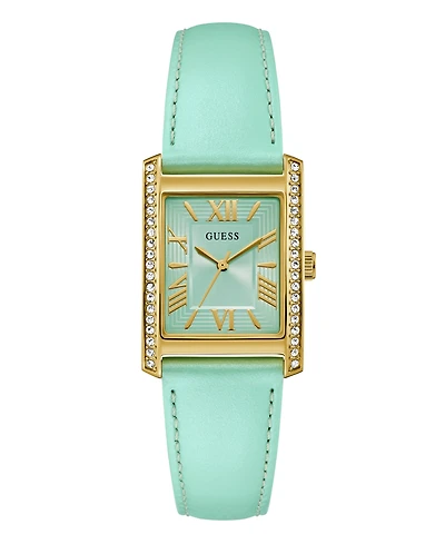 Guess Women's Analog Green Leather Watch, 27mm