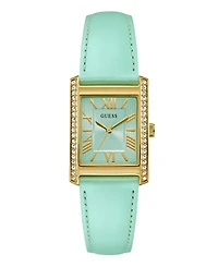 Guess Women's Analog Green Leather Watch, 27mm