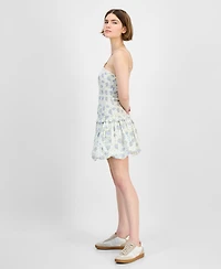 And Now This Women's Printed Cotton Halter Smocked Bubble-Hem Dress, Exclusively at Macy's