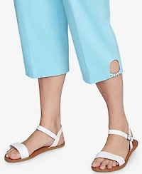Hearts Of Palm Plus Solid Pull On Capri Pants