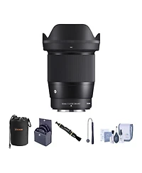 Sigma 16mm f/1.4 Dc Dn Contemporary Lens for Nikon Z Bundle with 67mm Filter Kit, Lens Pouch, Lens Cleaner, Cleaning Kit, Lens Cap Tether