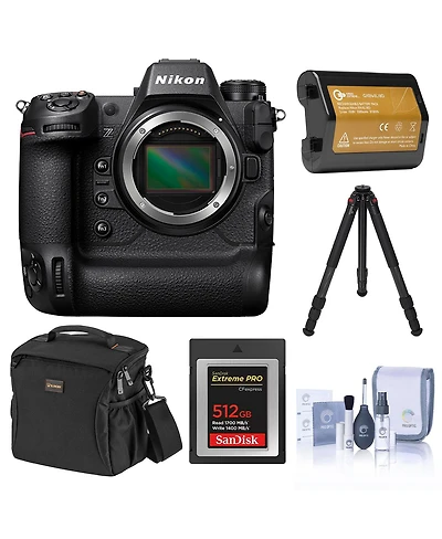 Nikon Z9 Mirrorless Camera, Bundle with 512GB Memory Card, Li-Ion Battery, Tripod and Cleaning Kit