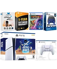 Sony PlayStation 5 Slim Disc Astro Bot, Rachet and Clank Bundle with Extra Volcanic Red Controller, Pro Gamer Starter Kit, MightySkins Code 1 Year