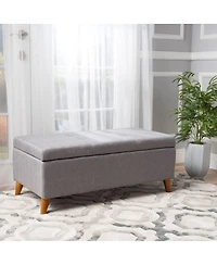 Upholstered Storage Ottoman Bench with Lift-Top, Padded Seat, and Hidden Compartment for Living Room or Office-The Pop Home
