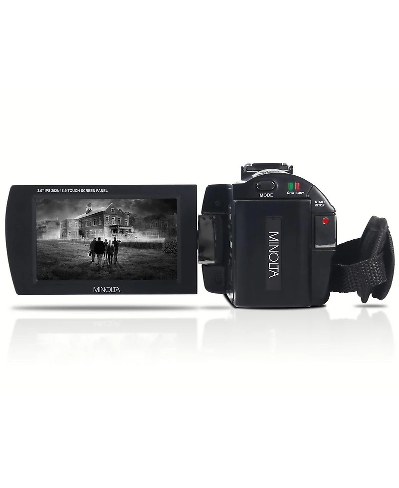 Minolta MN4K25NV 4K Ultra Hd 30MP 3" Touchscreen Camcorder with Night Vision, Black