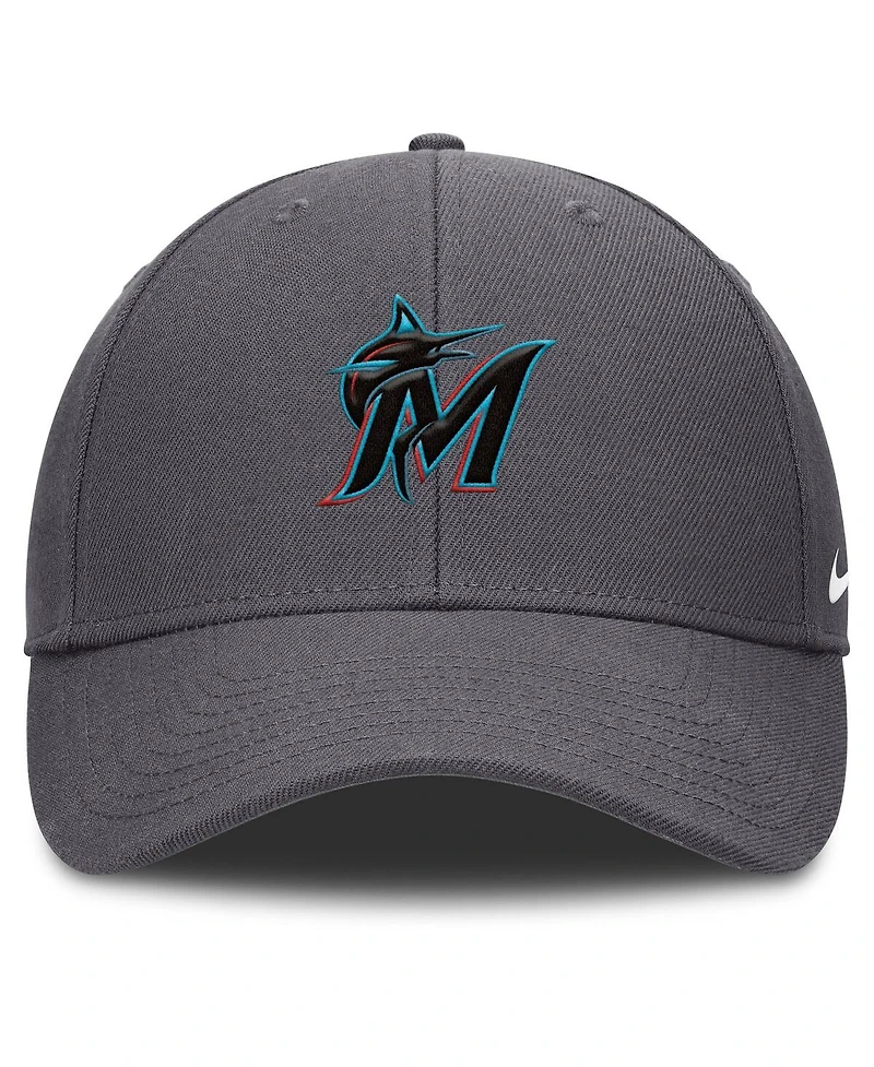 Nike Men's Gray Miami Marlins Club Performance Adjustable Hat