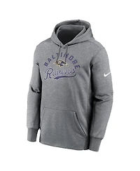 Nike Men's Heather Gray Baltimore Ravens Performance Fleece Pullover Hoodie