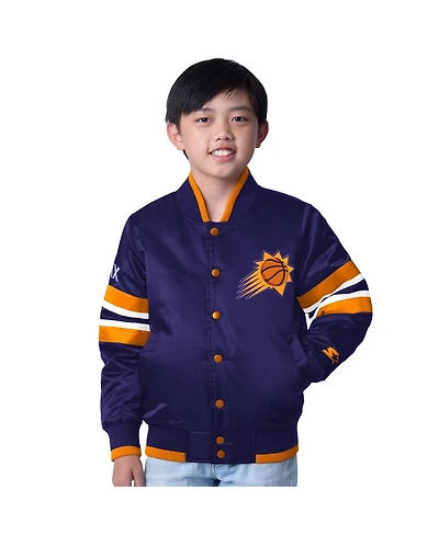 Starter Big Boys and Girls Purple Phoenix Suns Scout Varsity Full-Snap Jacket