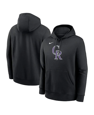 Nike Men's Black Colorado Rockies Logo Club Fleece Pullover Hoodie