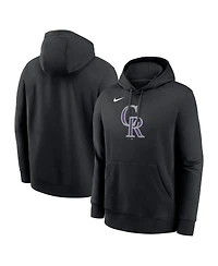 Nike Men's Black Colorado Rockies Logo Club Fleece Pullover Hoodie