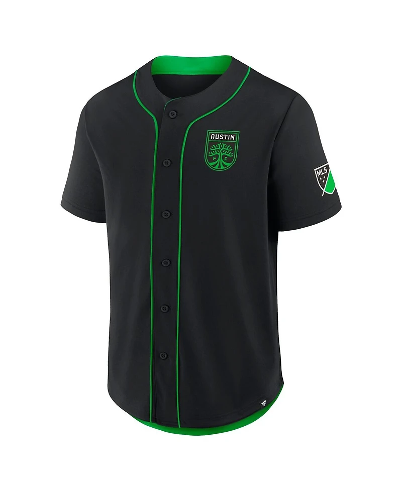 Fanatics Men's Black Austin Fc Injury Time Baseball Jersey