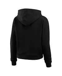 Wear By Erin Andrews Women's Black Vegas Golden Knights Waffle-Knit Pullover Hoodie