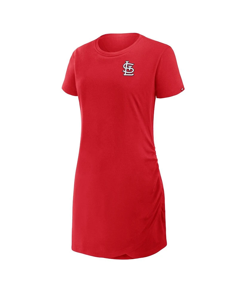 Fanatics Women's Red St. Louis Cardinals Relaxed fit Drape T-Shirt Dress