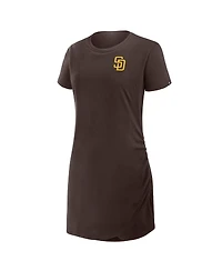 Fanatics Women's Brown San Diego Padres Relaxed fit Drape T-Shirt Dress