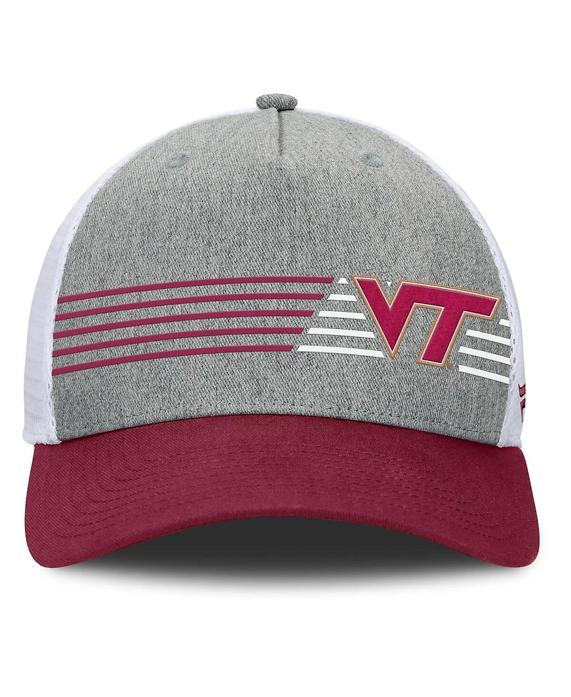 Fanatics Men's Heather Gray/Maroon Virginia Tech Hokies Profile Trucker Adjustable Hat