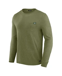 J. Palmer Men's Olive Green Bay Packers In-The-Pocket Long Sleeve T-Shirt